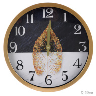 Часы 381-14 диаметр 30см, корпус золото, лист