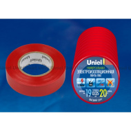 Изолента Uniel UIT-135P (20м, 19мм, 0,135мм) RED, красный