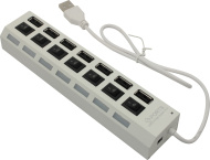 USB 2.0 хаб с выкл, 7 портов, белый, SBHA-7207-W