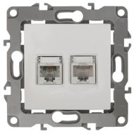 12-01 Розетка RJ45+RJ11 ЭРА, 12-3109-01, белая