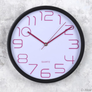 Часы WS-7561B диаметр 30 см, корпус черные