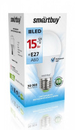 Светодиодная лампа Smartbuy -A60-15W/6000/Е27