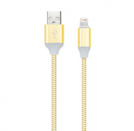 Дата-кабель Smartbuy USB - 8 pin, с индикацией, 1 м,золото, с мет. након. (iK-512ssbox gold)