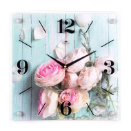 Часы 3535-102 стекло квадрат "Розы"