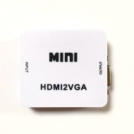 Конвертер MINI переходник HDMI2VGA в коробке, белый