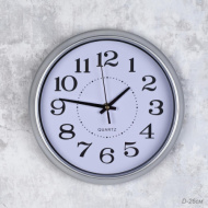 Часы 612-3 диаметр 26см, корпус серебро