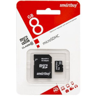 Карта памяти Smartbuy micro SDHC 8GB Сlass 10 (с адаптером SD)