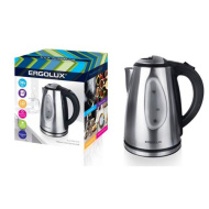 Чайник ERGOLUX ELX-KS04-C72 матово-черный (нерж.сталь,окно,LED подсв,1.8л, 160-250В, 1500-2300Вт)