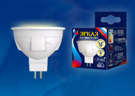 Лампа LED Яркая, LED-JCDR 6W/WW/GU5.3/FR/DIM PLP01WH, 3000K, Uniel