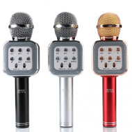 Микрофон Орбита WS-1818 беспроводной (Bluetooth, динамики, USB) черный