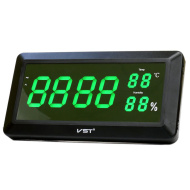 VST 780S-4 Зеленые часы настенные (температура,влажность)