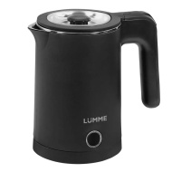 Чайник электрический LUMME металлический, 1 л, эффект термоса, черный