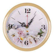 Часы 2222-352 корпус бежевый "Цветы"