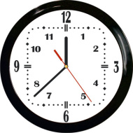 Часы П1-6/6-9 черные с белым