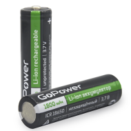 Аккумулятор GoPower Li-ion ICR18650 3.7V 1800mAh без защиты высокий контакт