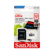 Карта памяти microSDHC SanDisk 32GB Class10 UHS-I Ultra Android 80MB/s с ад