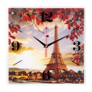 Часы 3535-162 стекло квадрат "Вечерняя Эйфелева башня"