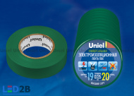 Изолента Uniel UIT-135P (20м, 19мм, 0,135мм) GRN, зеленый
