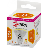 Лампа светод. ЭРА  LED Lense MR16-8W-827-GU10 GU10 8Вт софит