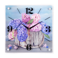 Часы 3535-003 стекло квадрат "Сирень"