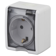 11-01 Розетка ЭРА, 11-2401-01, внешняя, IP54, белый