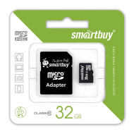 Карта памяти Micro-SD 32GB Smart Buy Class 10 с ад