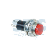 Выключатель-кнопка металл 220V 2А Б/Фикс Ø10мм красная Mini 36-3331