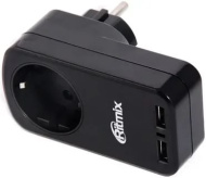 Зар. устр. RITMIX RM-018 ДЛЯ 2-х УСТРОЙСТВ USB + ЕВРОРОЗЕТКА 220В 