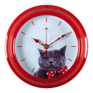 Часы 2121-133 корпус красный "Кот - джентельмен" 