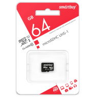 Карта памяти micro SDXC Smartbuy 64GB Class 10 UHS-1 (без адаптера)