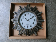 Часы арт 8720B большие бронза с зерк. лучами