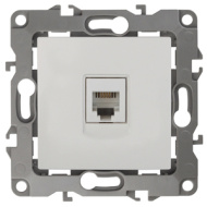 12-01 Розетка телефонная ЭРА, 12-3105-01, RJ11, белая