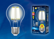 Лампа Uniel, LED-A60-10W/NW/E27/CL PLS02WH, 4000K