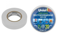 Изолента Uniel UIT-135P (20м, 19мм, 0,135мм), WHT, Белый