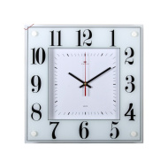 Часы 3636 А3 корпус белый "Классика" квадрат