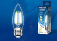 Лампа Uniel LED-C35-9W/4000K/E27/CL/DIM диммер 4000K