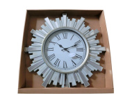 Часы арт 8721A большие св-серые с зерк. лучами