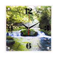 Часы 3535-420 стекло квадрат "Лесная речка"