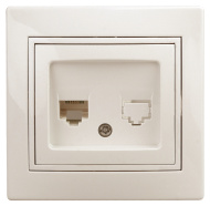 Розетка информационная RJ45 Intro 1-303-02 IP20, СУ, Plano, сл. кость
