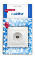 Розетка 1 местная телевизионная белая "Венера" Smartbuy