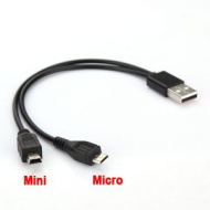 Кабель USB Орбита TS-3031 (штекер mini USB+штекер micro USB - штекер USB) 30см