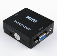 Конвертер MINI переходник VGA2HDMI в коробке, черный