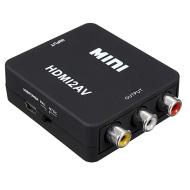 Конвертер MINI видео переходник HDMI2AV в коробке, черный