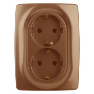 12-2106-14 ЭРА Розетка 2X2P+E Schuko,IP20, Эра12, медь 