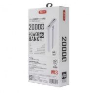 Портативное ЗУ BYZ Power Bank W13 20000 mAh, USB QC 3.0x2, TYPE-C PDx1, microUSBx1, QC 3.0, PD, бел