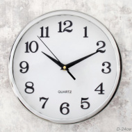 Часы  WS-7389-2 диаметр 24 см, корпус серебро