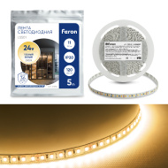 Лента светодиодная 120SMD(2835)/м 11Вт/м 24V 5000*8*1.22мм 3000К, LS501 FERON 5м