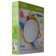 Накладной (LED) светильник Round SDL Smartbuy-6w/6500K/IP20