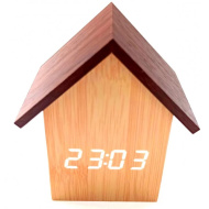 Часы (деревянные)+дата+температура XF1/6 (белый)