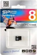Карта памяти Micro-SD 8GB Silicon power Class6